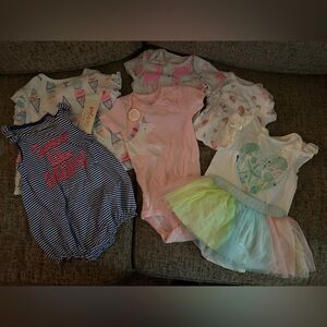3 sets of 6-9 months Cat & Jack and Carters outfits